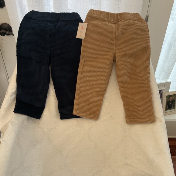 Kids Corduroy Joggers - Navy and Tan - Picture 2 of 4